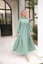 Mint Hijab Dress - Lace-up Waist and Wrap - 3