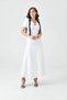Women's V-Neck Shoulder Detail Evening Dress Nbs9358 - 4
