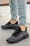 Men's Black Smoked Casual Lightweight Comfortable Lace-up Sneakers Mesh Orthopedic Sneakers