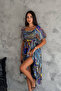 Madona Collar Patterned Chiffon Women's Dress - NBQ009 - 2