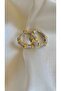 Zircon Stone Detailed Steel Tiff Earrings - 3