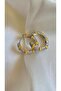 Zircon Stone Detailed Steel Tiff Earrings - 2