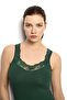 Women's Dark Green Wide Strap Tank Top 522 - 2