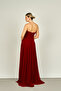 Women's Strapless Long Evening Dress 5437021 Burgundy - 4