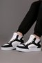 White-black High-top Sports Shoes with Piece Detail