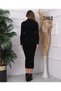 Women's Turtleneck Tight Slim Fit Flexible and Acrylic Knit Pencil Dress-Black - 3