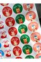 New Year Sticker 3.5 cm 48 Pieces Flower Cut Sticker, Cheerful Faces, Happy New Year Sticker, Opaque - 6