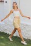 Apricot Color - Short Leg Muslin Shorts with Double Pockets and Elastic Tie Waist - 6