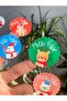 New Year Sticker 3.5 cm 48 Pieces Flower Cut Sticker, Cheerful Faces, Happy New Year Sticker, Opaque - 3