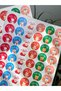 New Year Sticker 3.5 cm 48 Pieces Flower Cut Sticker, Cheerful Faces, Happy New Year Sticker, Opaque - 4