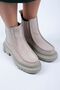 Agnes Women's Genuine Leather Beige Suede Boots with Double Sides Elastics - 3