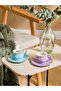 Porcelain Coffee Cup Set with Flower Pattern for 2