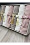 6-Piece Boxed Dowry Box with Bow and Tassels 50x90 Velvet Hand and Face Towels - 5