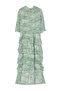 Green Floral Skirt Layered Chiffon Woven Evening Dress TCTSS24DB00007 - 8