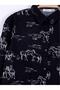 Girl's Shirt with Gathered Waist and Horse Pattern - 6