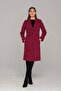 Snap Closure Belted Waist Coat Fuchsia 3854 - 6
