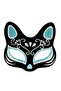 Black Color Suede Coating Silver Blue Glitter Cat Mask 17x14 cm