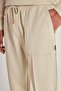 Unisex Beige Standard Fit Regular Cut Pocketed Cotton Stretchy Sweatpants - 5