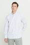 Men's White-Khaki Comfort Fit Relaxed Fit 100% Cotton Classic Collar Dobby Shirt