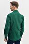 Men's Green-navy blue Slim Fit Narrow Cut Button Collar Gingham Flannel Lumberjack Shirt - 5