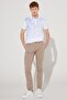 Men's Beige Slim Fit Slim Fit Side Pocket Cotton Diagonal Patterned Flexible Trousers - 3