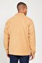 Men's Caramel Oversize Loose Cut Classic Collar Non-Pilling Winter Comfortable Fleece Shirt - 5