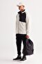 Men's Beige Oversize Loose Cut Hooded Sherpa Fleece Sweatshirt Jacket - 2