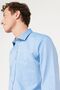 Men's Blue Slim Fit Narrow Cut Classic Collar Cotton Dobby Shirt - 5