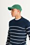Men's Navy Blue-ecru Standard Fit Regular Cut Crew Neck Striped Knitwear Sweater - 4