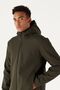 Men's Green Standard Fit Normal Cut Stand Collar Softshell Coat - 6