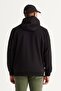 Men's Black Slim Fit Slim Fit Hooded Cotton Sweatshirt Jacket - 6
