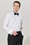 Men's White Slim Fit Narrow Cut Collar Long Sleeve Classic Shirt