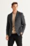 Men's Black Slim Fit Slim-Fit Swallow Collar Cotton Flamed Blazer Jacket
