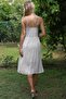 Italian Beige Strappy Ruched Scalloped Woven Casual Dress - 8