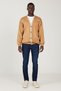 Men's CARAMEL-EKRU Standard Fit Regular Cut V-Neck Knitwear Cardigan - 2