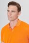 Men's Orange Regular Fit Relaxed Cut Polo Collar Label Detailed T-Shirt - 5