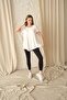 Asymmetric Long T-Shirt Single Piece - White - 2