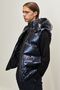 Men's Navy Blue Standard Fit Regular Cut Hooded Puffer Vest