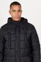 Men's Black Standard Fit Normal Cut Stand Collar Padded Outdoor Puffer Coat - 4