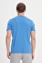 Men's Indigo Slim Fit Slim Fit 100% Cotton Crew Neck T-Shirt - 5