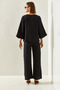 Women's Black Tie-Detail Palazzo 1086 Top and Bottom Set 60251433 - 5
