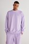 Unisex Lilac Oversize Loose Fit Crew Neck Cotton Flexible Sweatshirt - 2