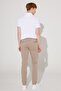 Men's Beige Slim Fit Slim Fit Side Pocket Cotton Diagonal Patterned Flexible Trousers - 4