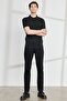 Men's Black Slim Fit Slim Fit 5 Pocket Dobby Flexible Trousers - 2