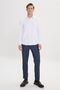 Men's White 2-Piece Slim Fit Slim Cut Cotton Classic Lapel Pearlescent Shirt - 3