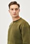 Men's Open Khaki Standard Fit Normal Cut Crew Neck Knitwear Sweater Without Pilling - 3