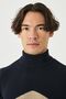 Men's Navy Blue-mink Standard Fit Normal Cut Full Turtleneck Knitwear Sweater - 3