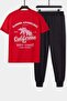 Comfortable Design Unisex California Printed 2-Piece Tracksuit Set