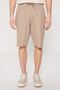 Beige-Brown Crew Neck Cotton Striped Pajamas Set - Standard Fit - 2