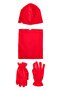 Men's Red Anti-pilling Warm Water Repellent Fleece Beanie Neck Collar Gloves Set